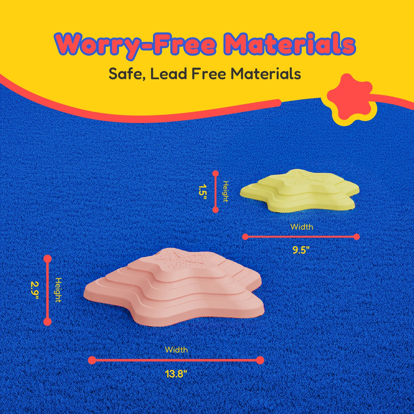 STAR SHAPED STEPPING STONES, 6 PIECE SET