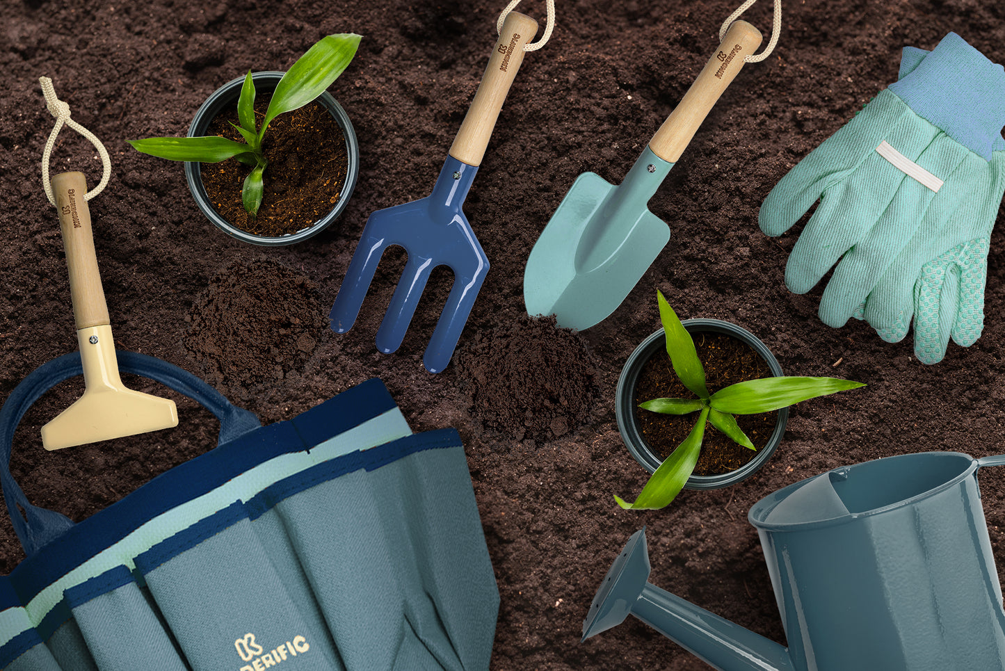 KIDS GARDENING SET, OCEAN BLUE