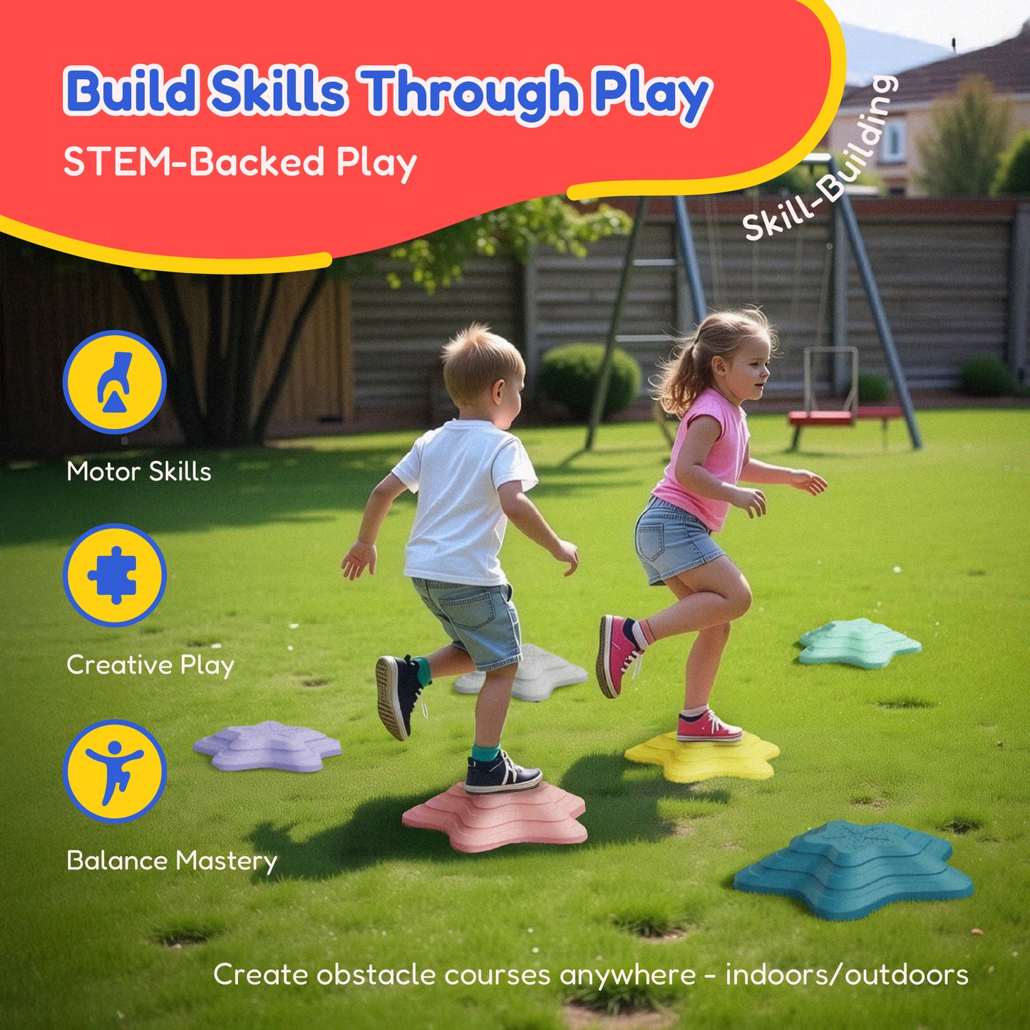 STAR SHAPED STEPPING STONES, 6 PIECE SET