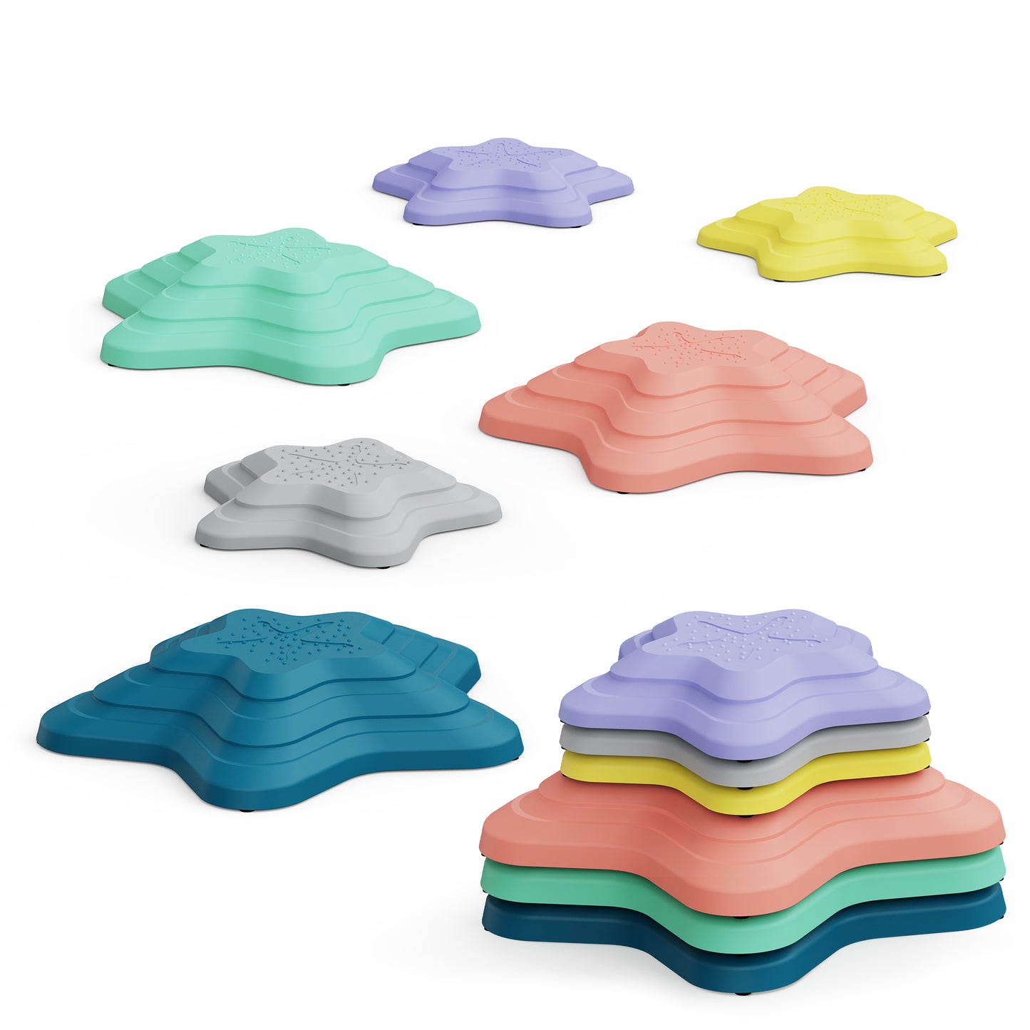 STAR SHAPED STEPPING STONES, 6 PIECE SET