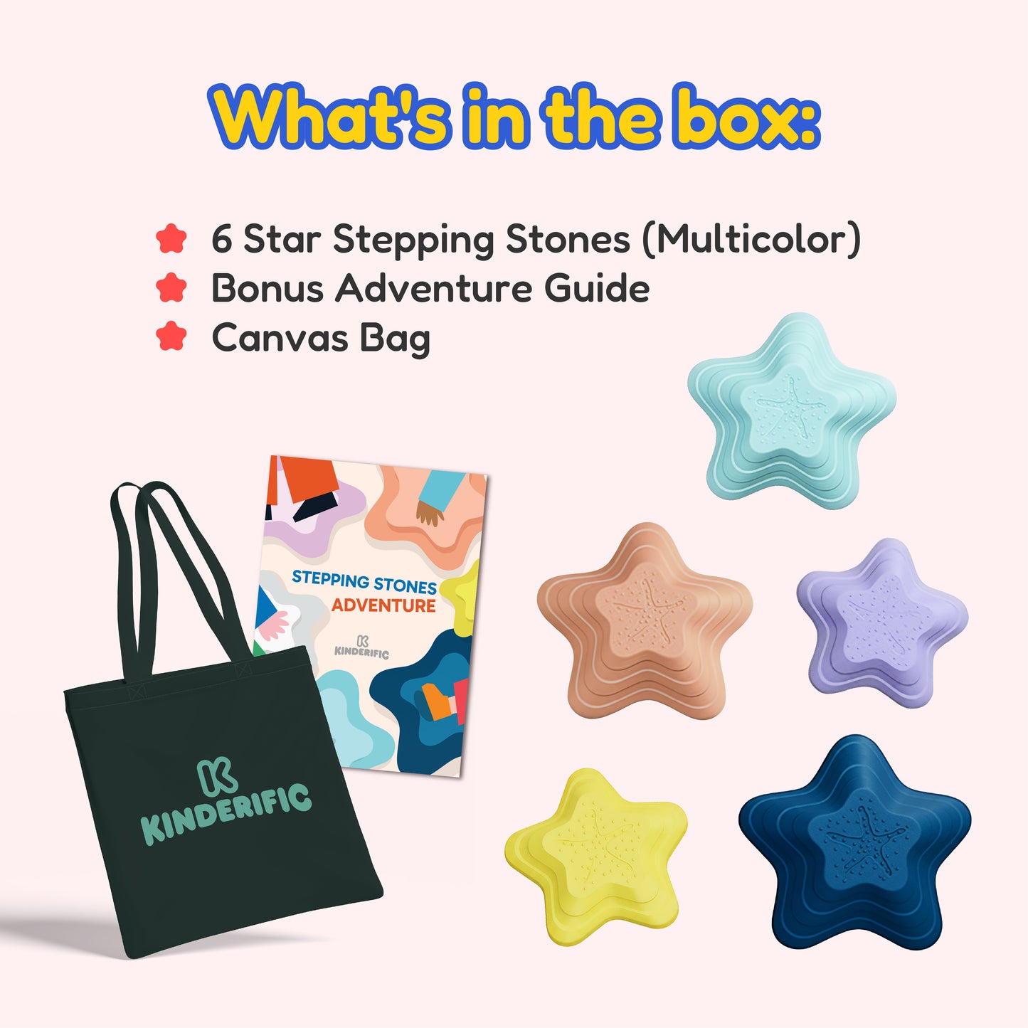 STAR SHAPED STEPPING STONES, 6 PIECE SET