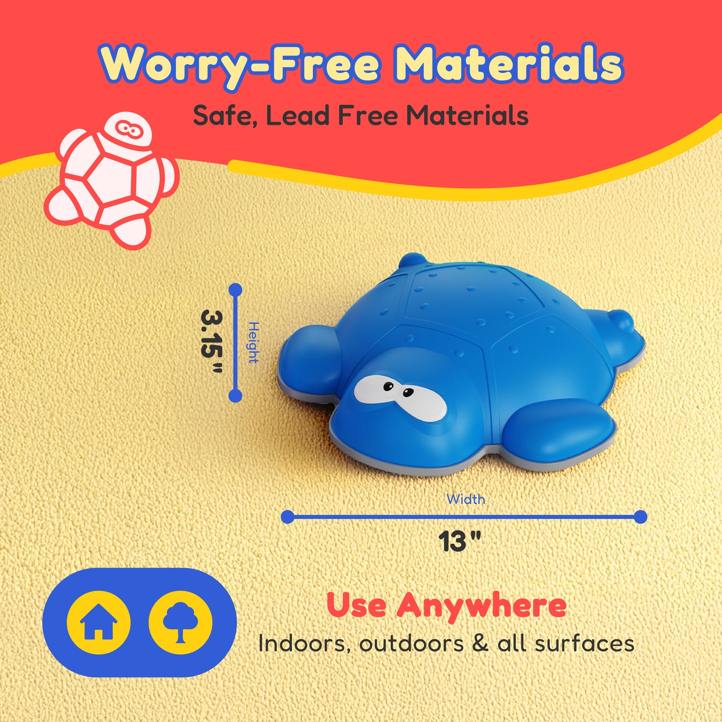 TURTLE SHAPED STEPPING STONES, 6 PIECE SET